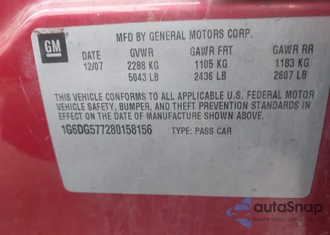 2008 Cadillac Cts Standard from USA, damaged, VIN 1G6DG577280158156